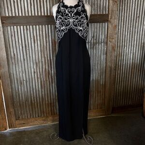 Vintage Scott McClintock Elegant Black and White Halter Dress